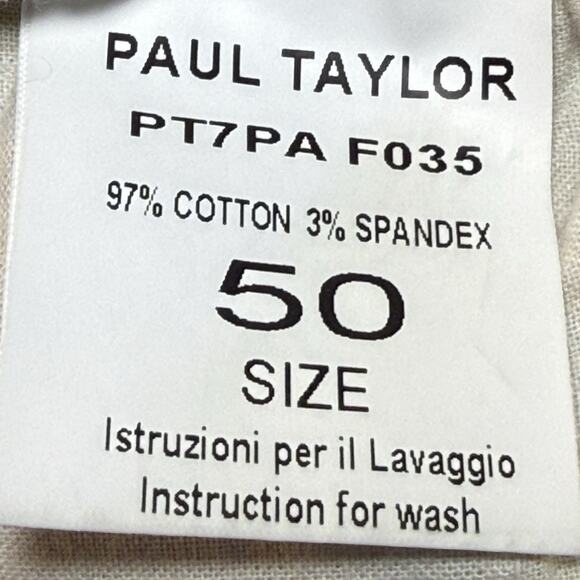 Paul Taylor Ivory Pants EU 50 .. 30" Un-stretched Elastic Waist X 25 Inseam - Picture 6 of 7